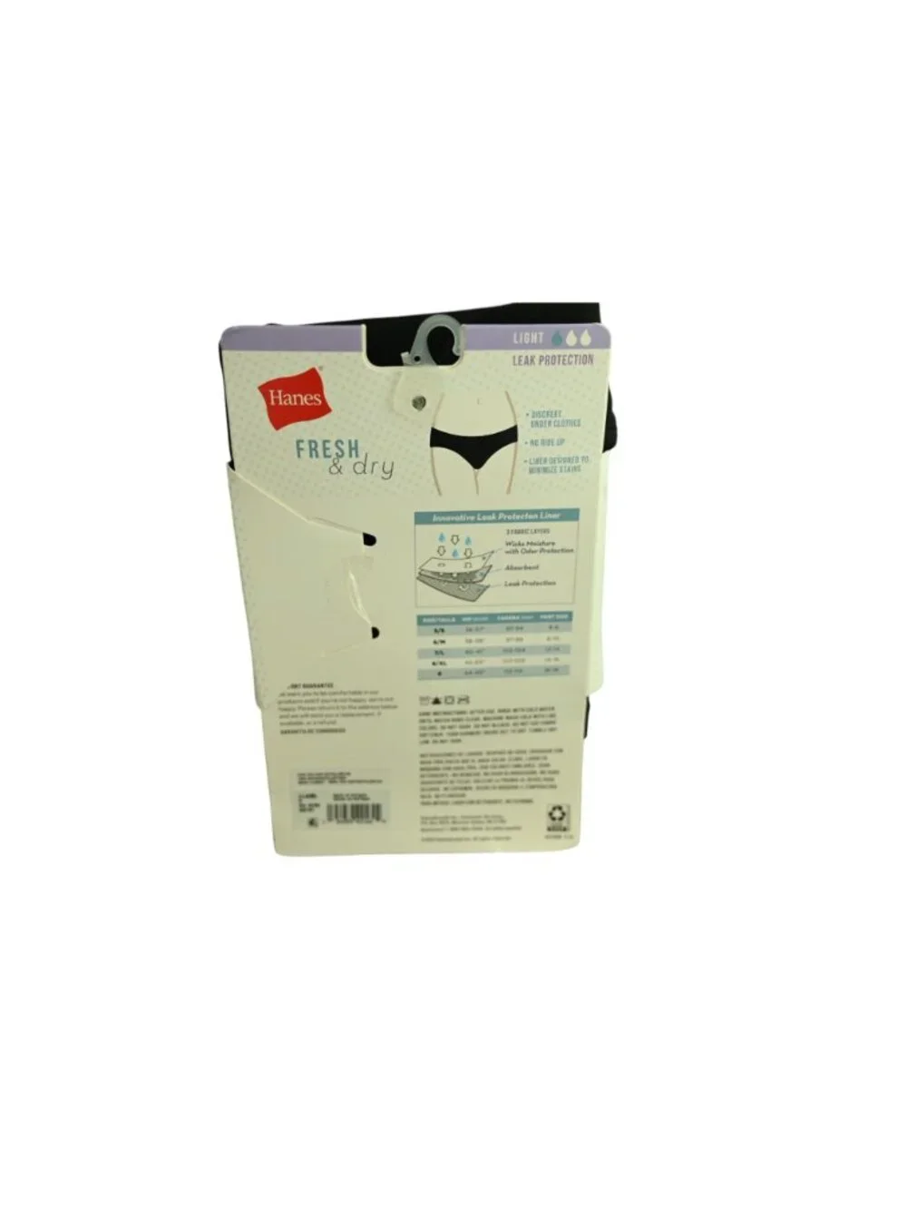 NWT Hanes 3 Pack Fresh and Dry Light Leak Protection Underwear Sz 5 Small Black